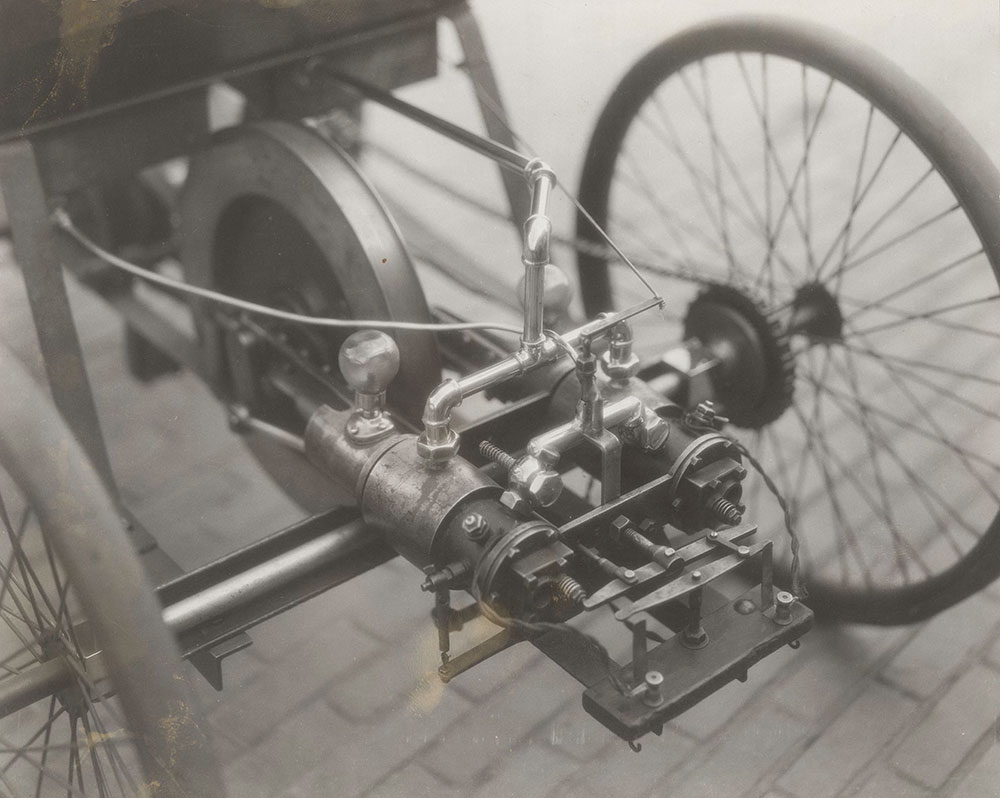 Close up of first Ford car: four-stroke, two-cylinder, four horsepower engine