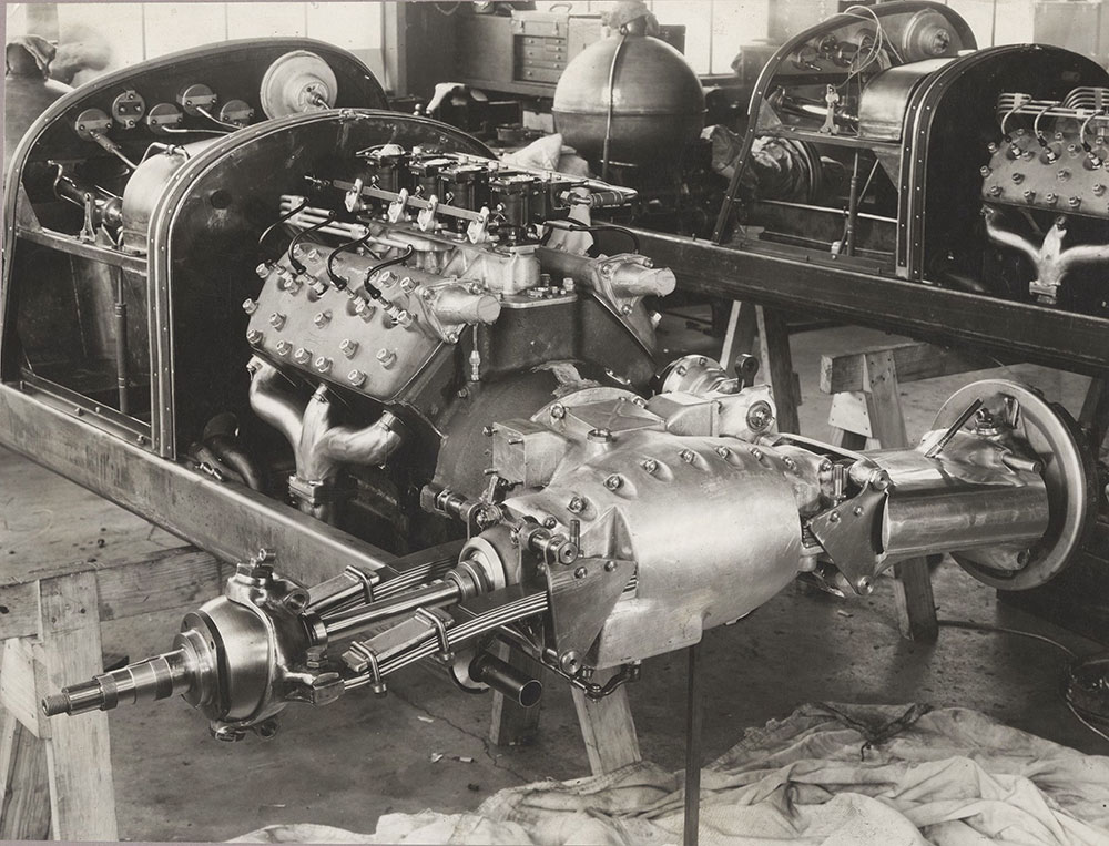 Engine and suspension detail, Ford engined race car - 1935