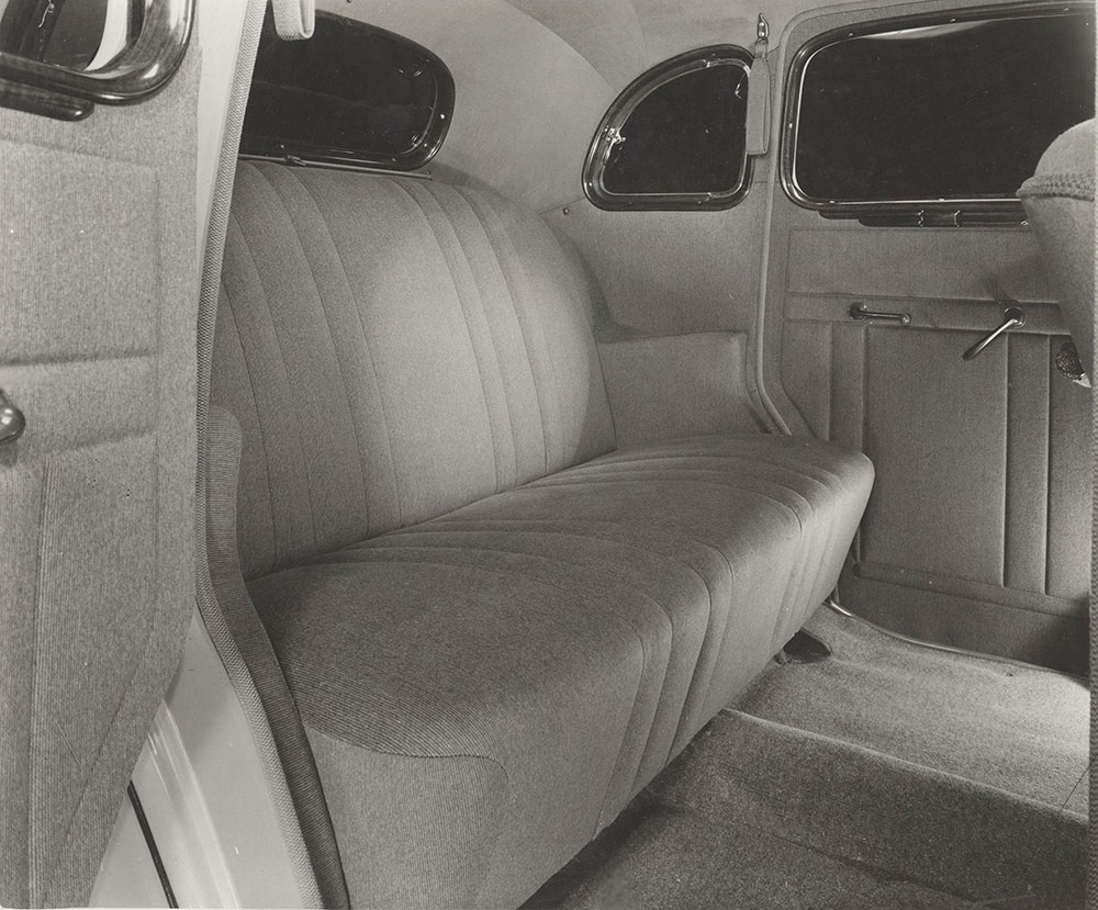 Ford Fordor sedan, interior rear compartment, seats - 1936