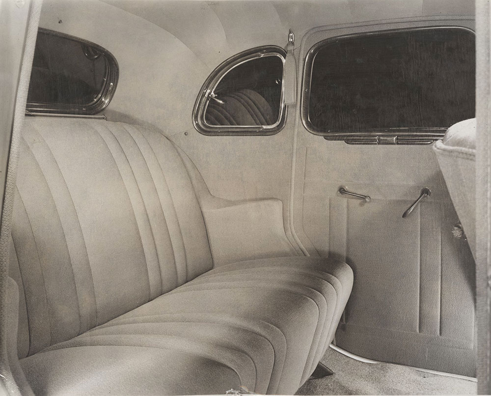 Ford Fordor sedan, interior, rear comaprtment, upholstery, seats - 1936