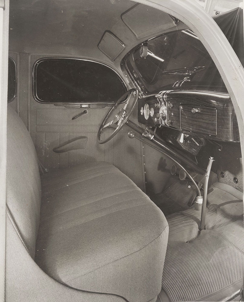 Ford, Model 68 interior, front compartment, seats, steerign wheel - 1936
