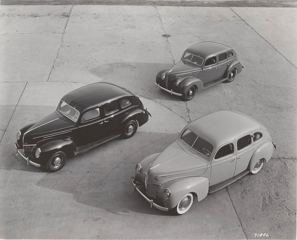 Ford Deluxe, Mercury, Ford sedans, factory mockup - 1939