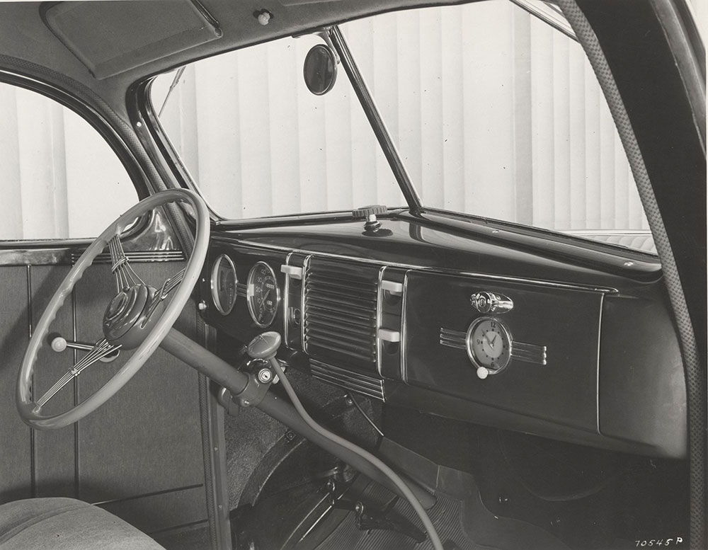 Ford Deluxe, steering wheel and dash, factory mockup - 1939