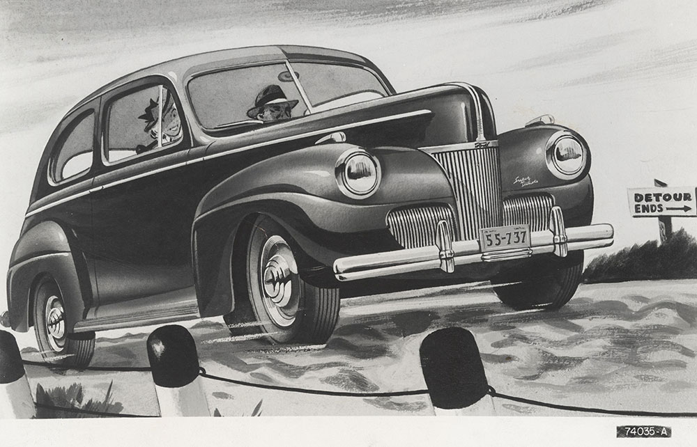 Ford Super Deluxe Tudor, artist rendering - 1941