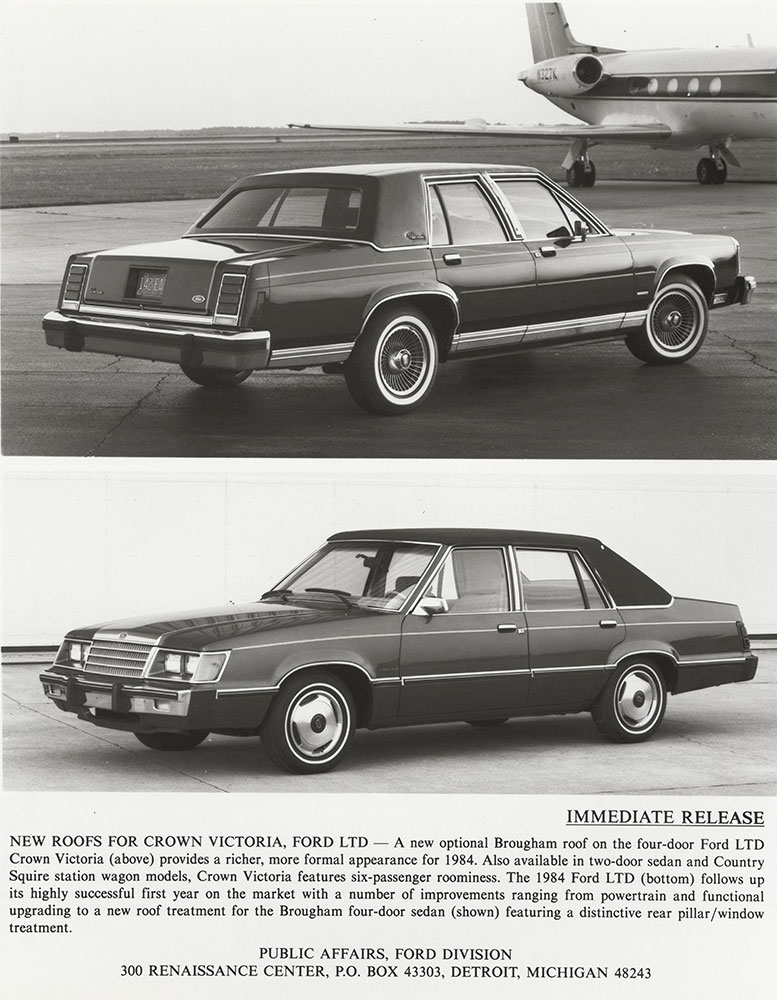 Ford Crown Victoria (top),  LTD (bottom) - 1984