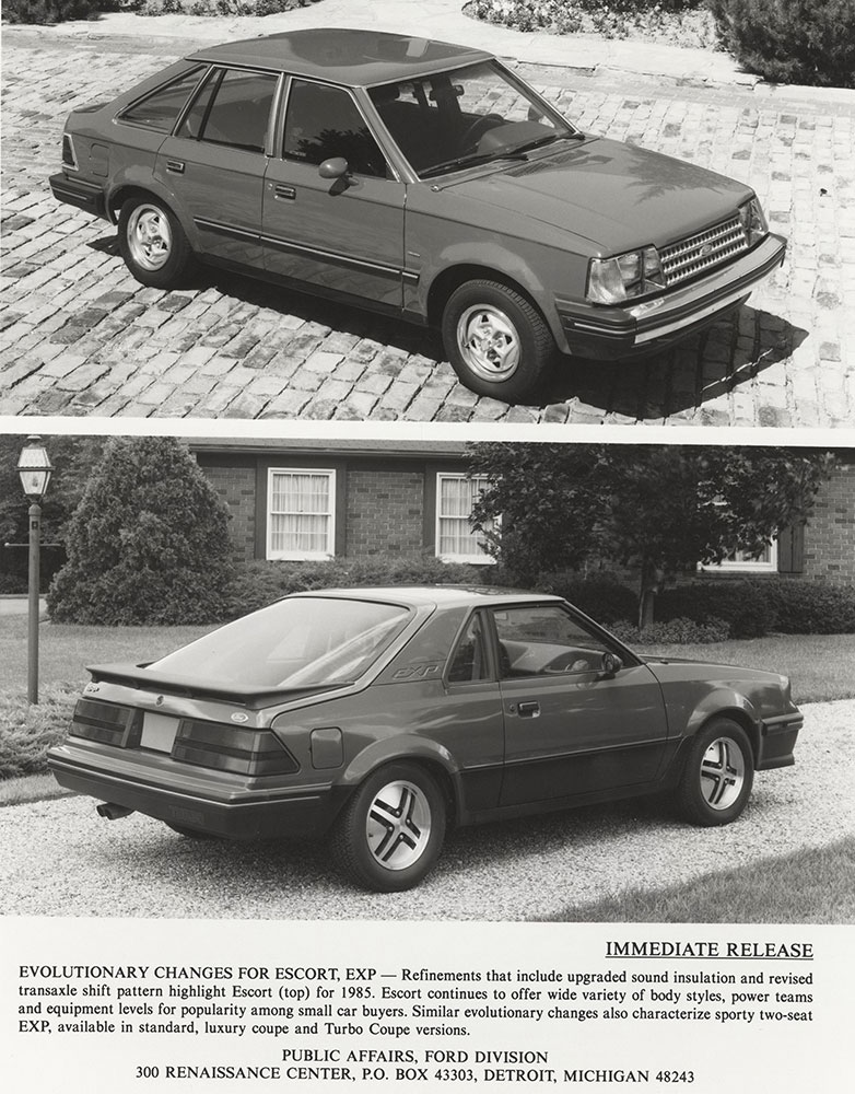 Ford escort (top), EXP (bottom) -  1985