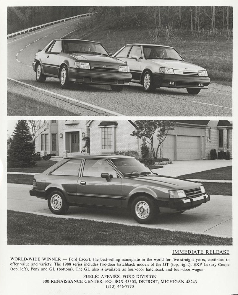Ford  Escort GT, EXP Luxury Coupe, GT - 1988