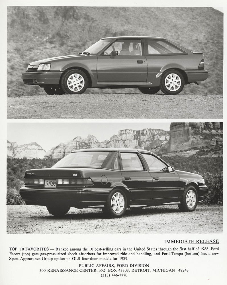 Ford Escort (top) and Ford Tempo (bottom) - 1989