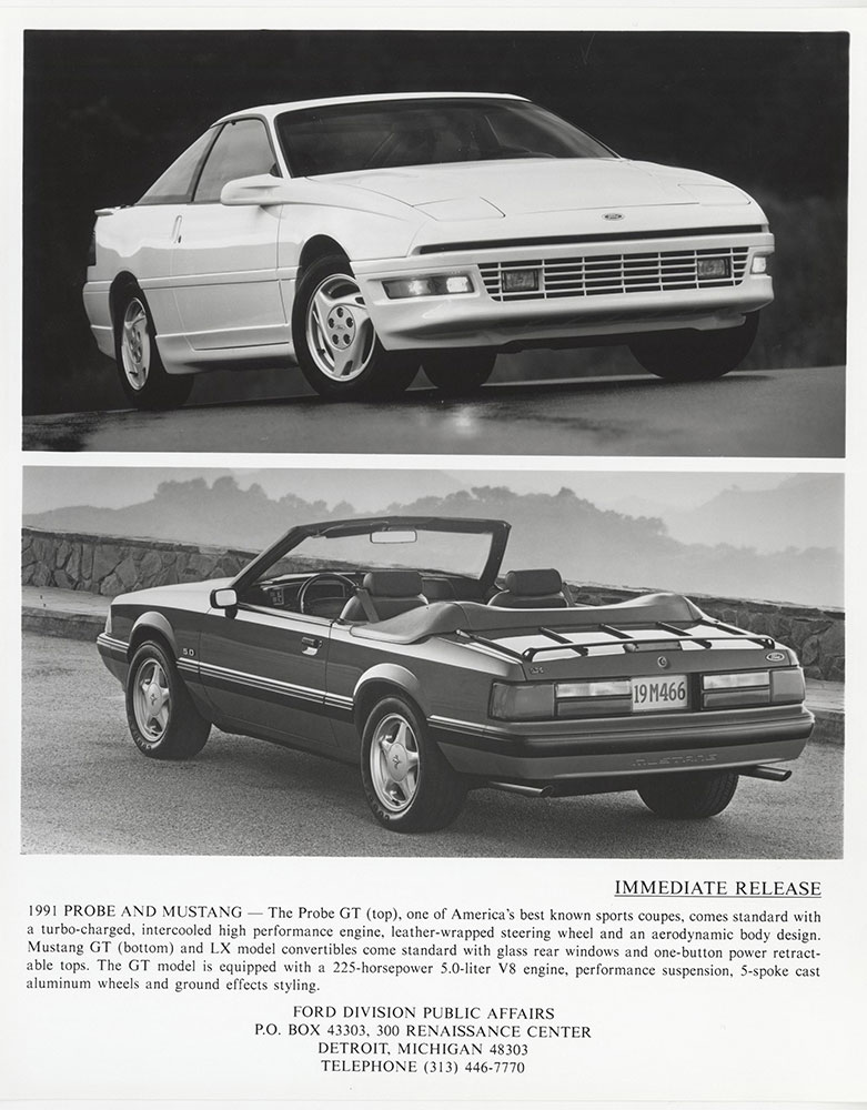 Ford Probe GT (top), Mustang GT (bottom) - 1991