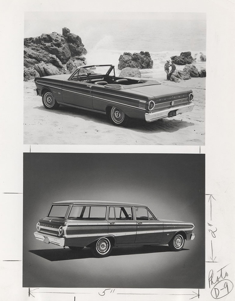 Ford Falcon convertible, top, station wagon, bottom - 1964