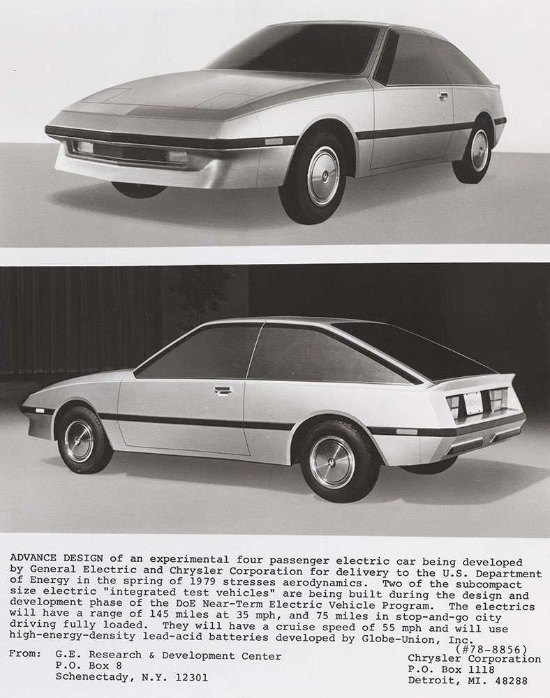 GE/Chrysler: Advance design of experimental electric car - 1979
