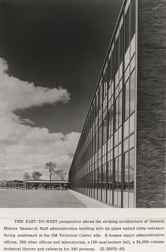 General Motors Research Staff administration building (east-to-west perspective), Warren Mich.