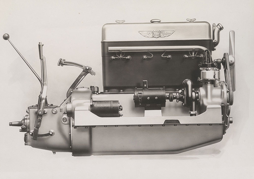 H.C.S. Series IV, Model 6, motor - right side view, showing electrical and ignition equipment - 1923