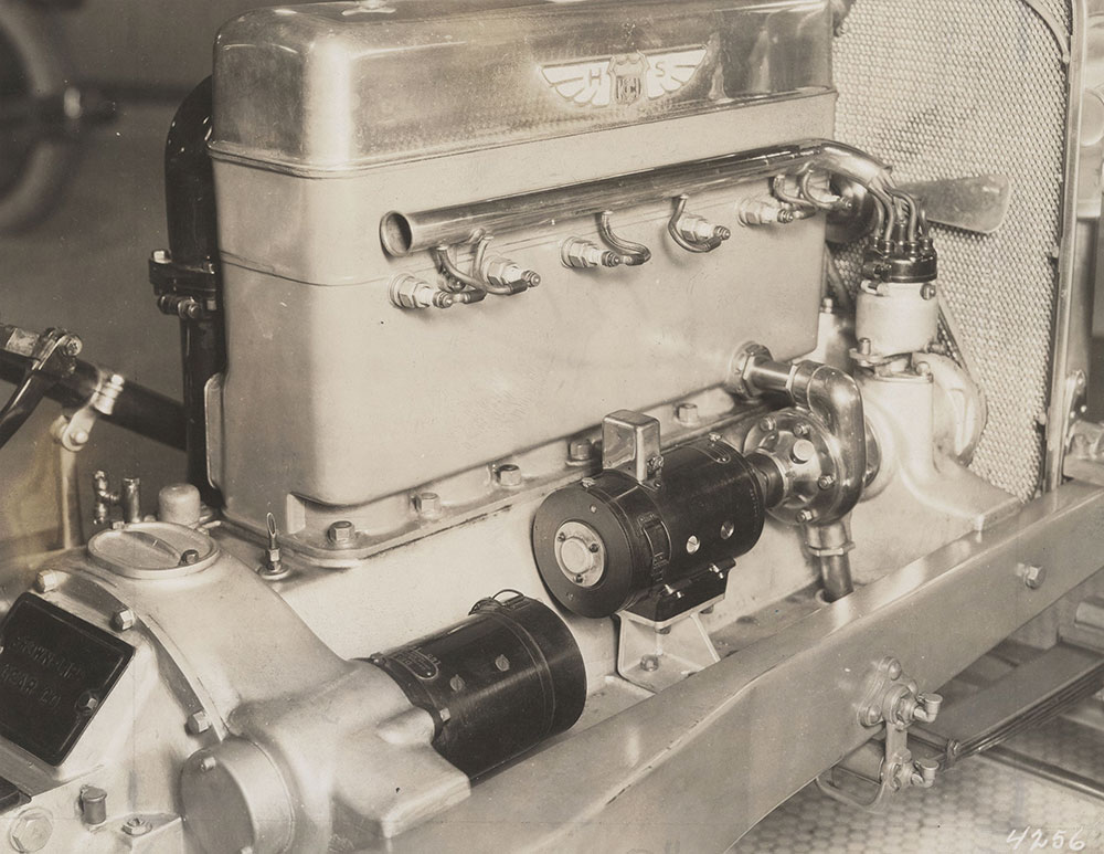 H.C.S. right side of motor showing mounting of starting and lighting system, sump and ignition system