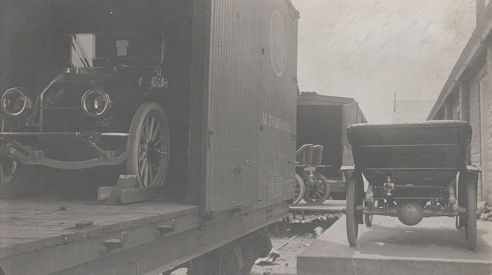 Halladay in railroad freight car- 1915
