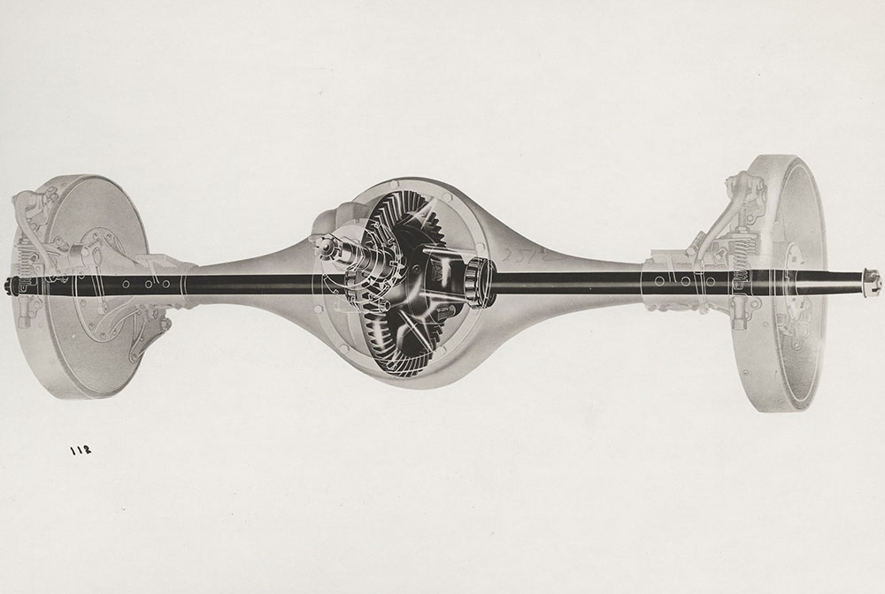 Handley-Knight, rear axle cut-away drawing -  1921