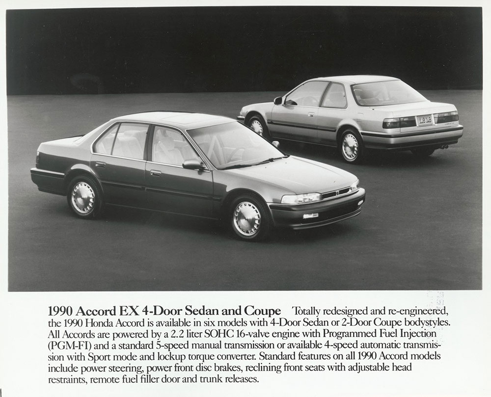 Honda  Accord EX 4-Door Sedan and Coupe - 1990