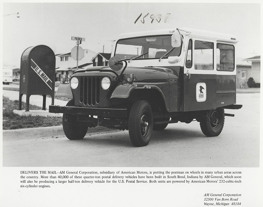 1972 AMC Jeep, quarter-ton postal delivery vehicle