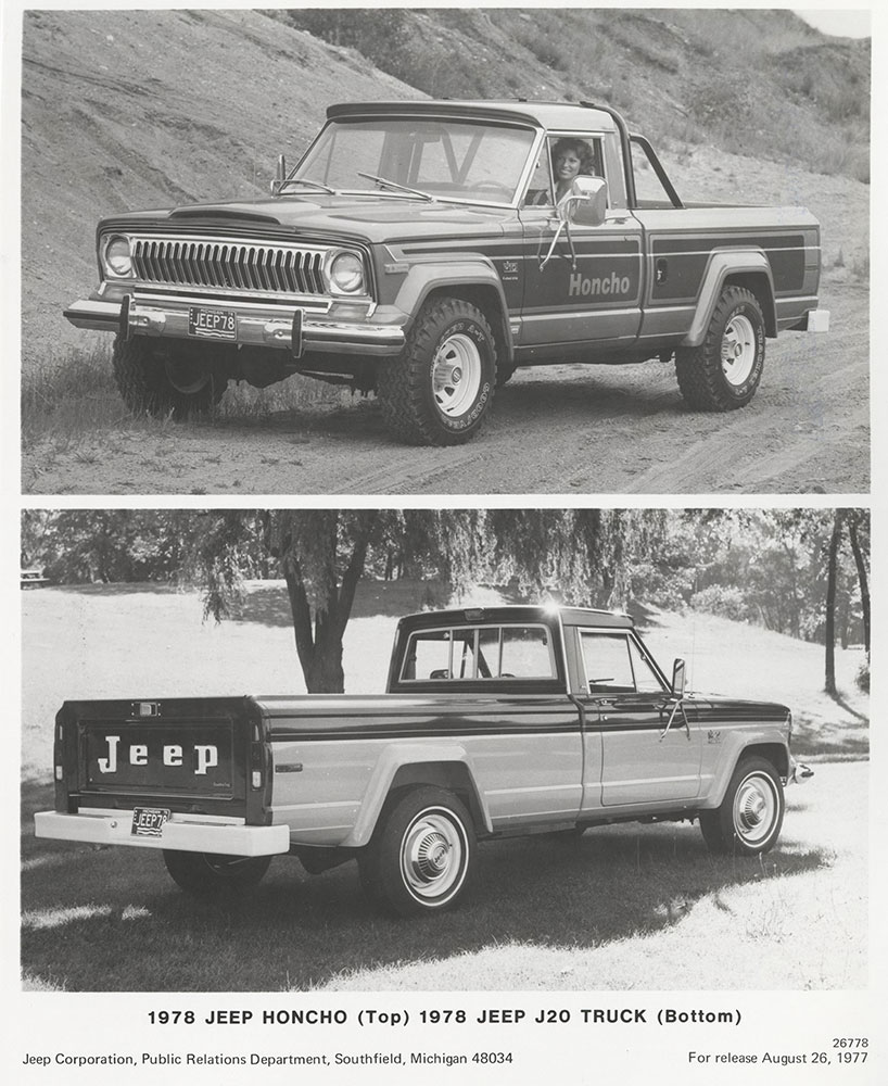 1978 Jeep Honcho (top) 1978 Jeep J20 Truck (bottom)