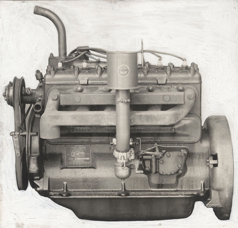 Jewett Motors side view of 6-cylinder engine