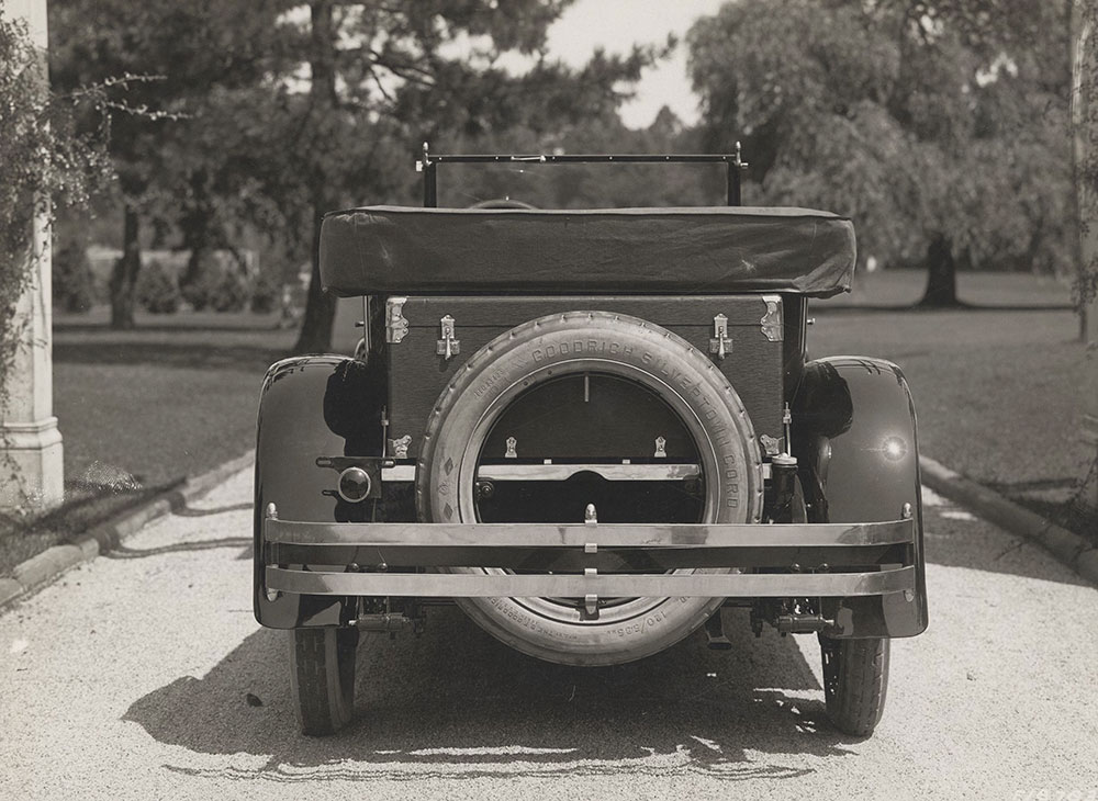 1922 Jordan touring, rear view, showing spare wheel mounting