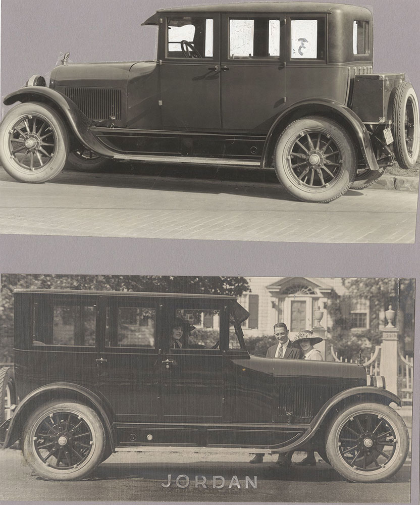 Top: 1923 Jordan four-door brougham - below: 1920 Jordan four-door sedan
