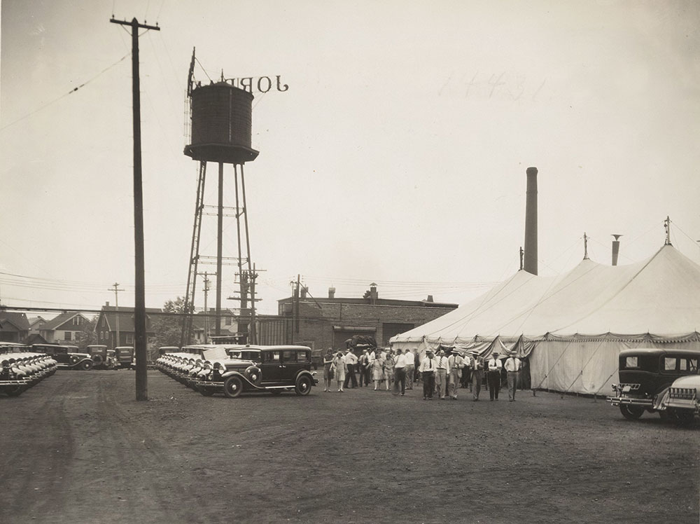 Jordan Luncheon Tent at factory, July 1 1929