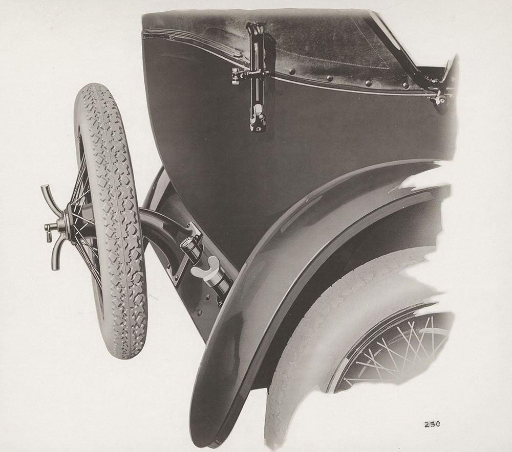 King Touring, Tire Carrier, showing gas filler and gauge - 1920