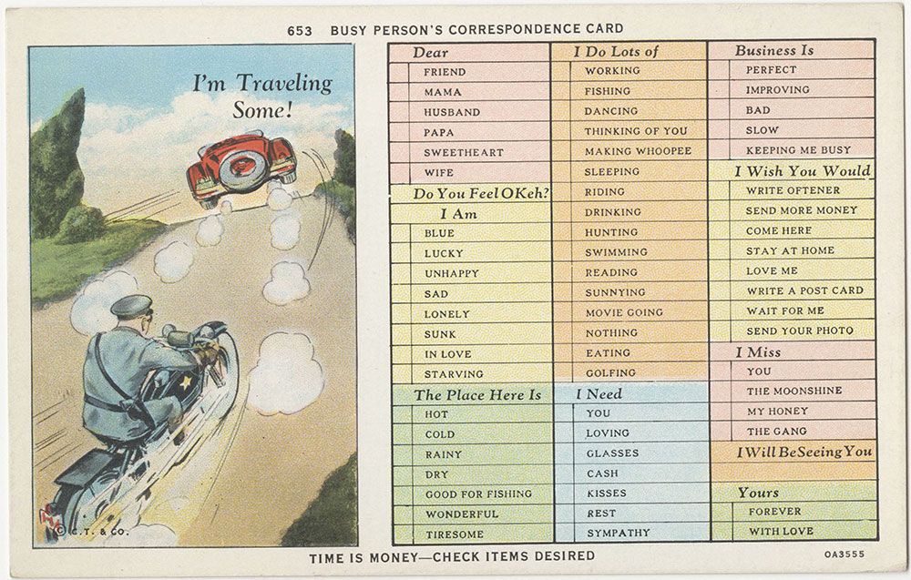 Busy Person's Correspondence Card