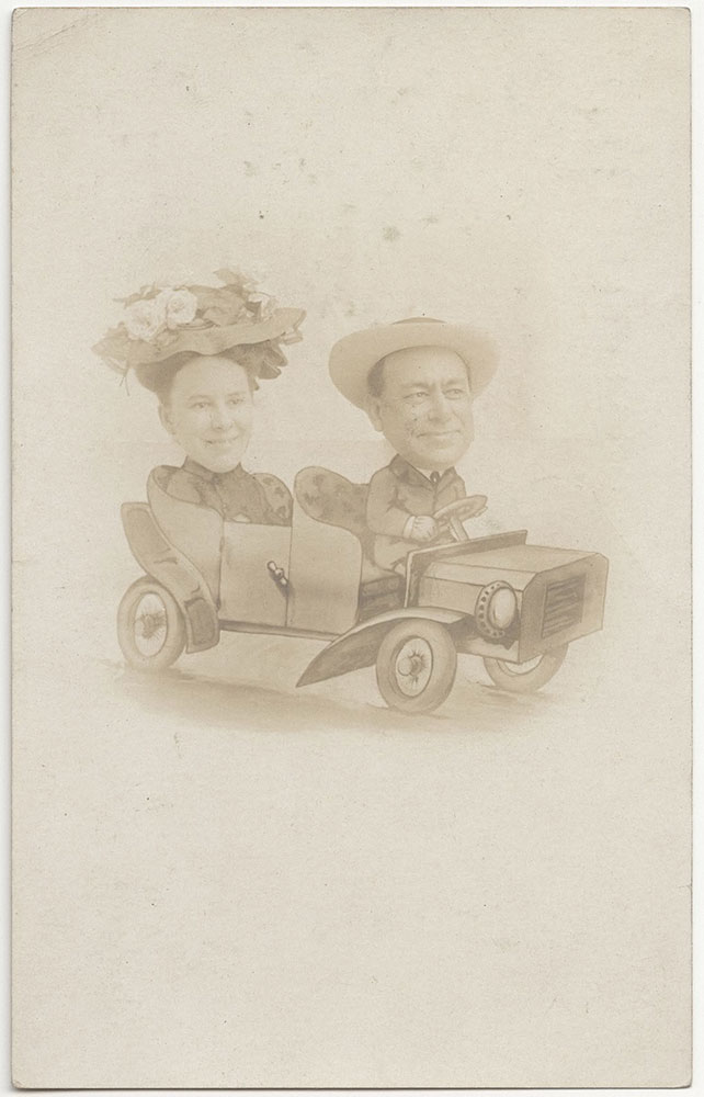 Cartoon, Two People in a Car