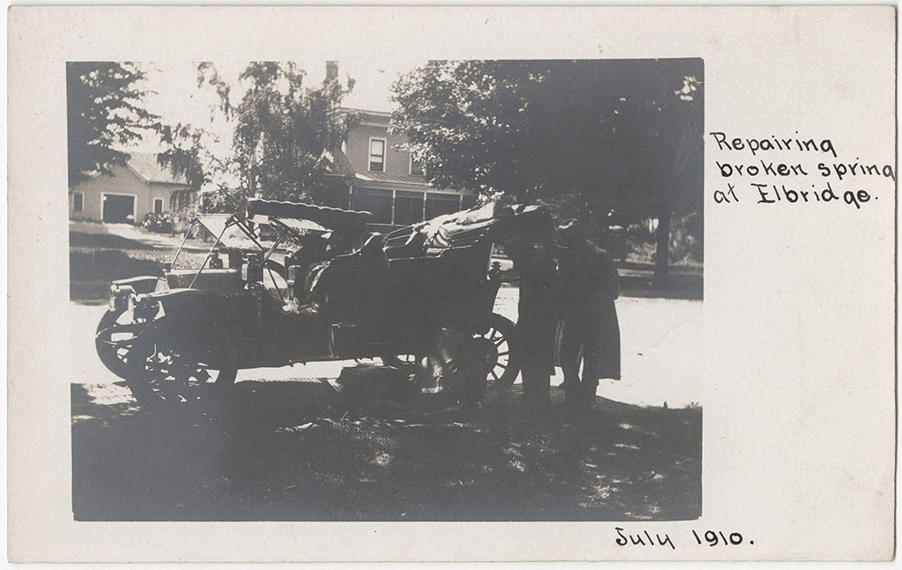 July 1910 Repairing a Broken Spring at Elbridge
