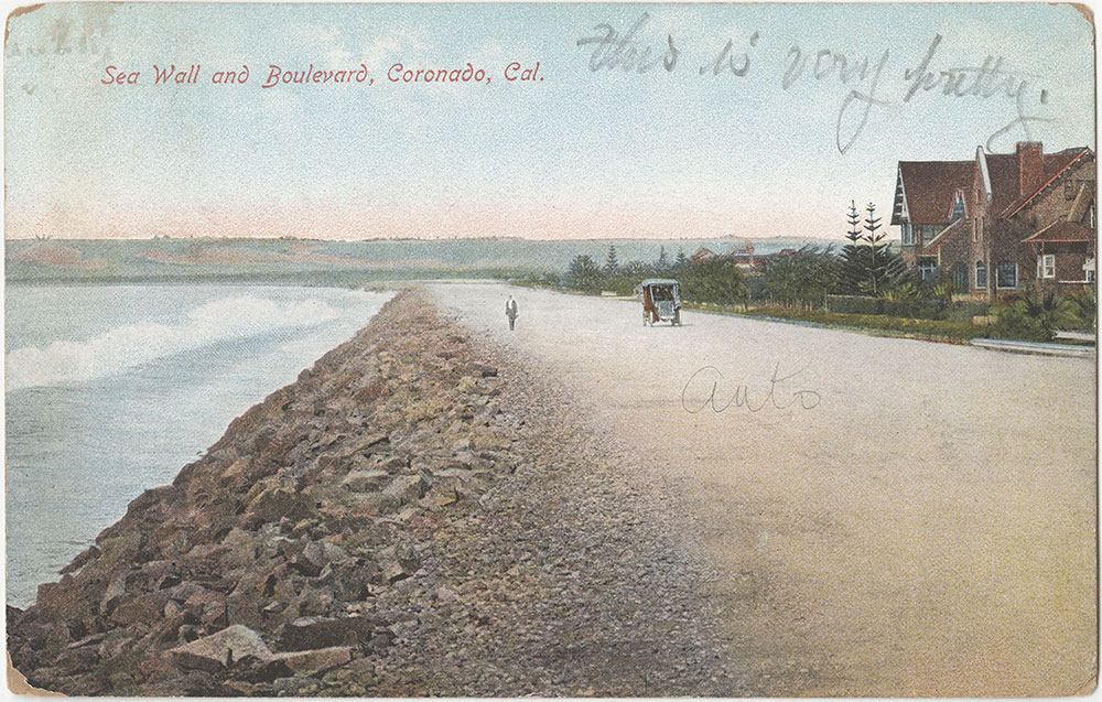 Sea Wall and Boulevard, Coronado, California (front)