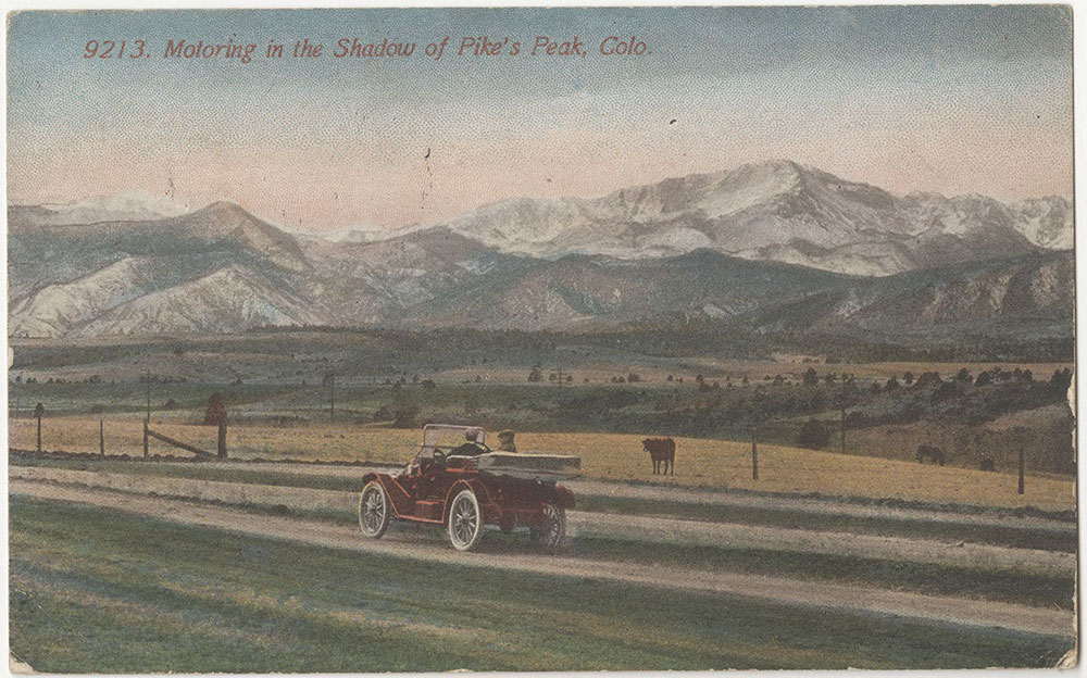 Motoring in the Shadow of Pike's Peak, Colorado (front)