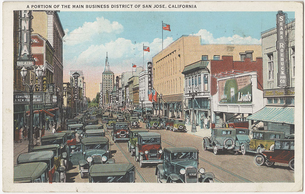 A Portion of the Main Business District of San Jose, California (front)