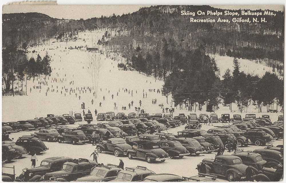Skiing on Phelps Slope, Belkuaps Mountains, Gilford, New Hampshire (front)
