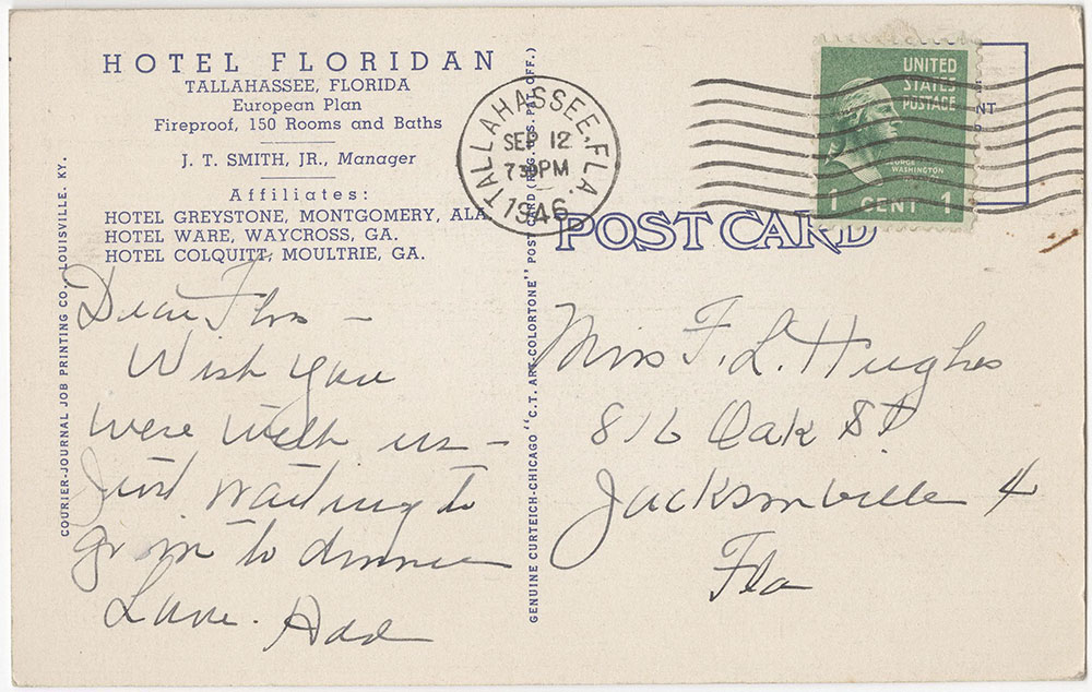 Hotel Floridian, Tallahassee, Florida (back)
