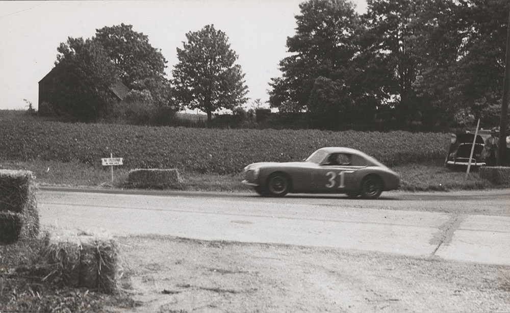 Logan Hill in Cisitalia at Bridgehampton, L.I., 1949