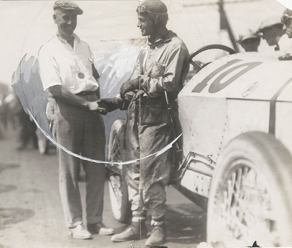 DePalma and Patterson at Elgin Road Race, August 27, 1914