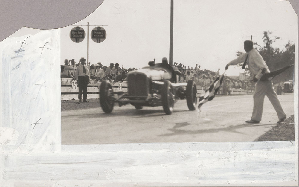 Phil Shafer in Revamped Buick at Elgin National Road Race, August 26, 1933