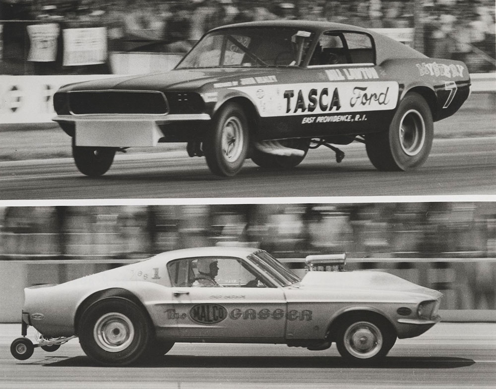 Bill Lawton Tasca Ford (top): George Montgomery Gasser Mustang (below)