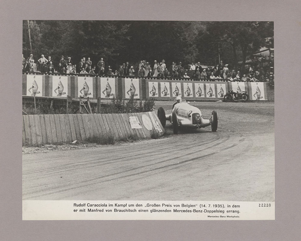 Rudolph Caracciola in the lead in a Mercedes-Benz at the Belgian Grand Prix - July 14, 1935