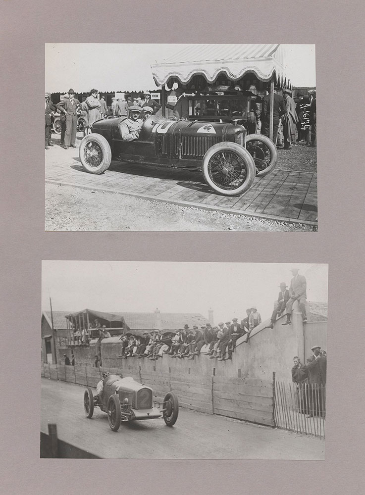 Upper: Campari on winning Alfa Romeo, Grand Prix d'Europe - 1924 - Lower: Divo on Delage, Grand Prix d'Europe - 1924