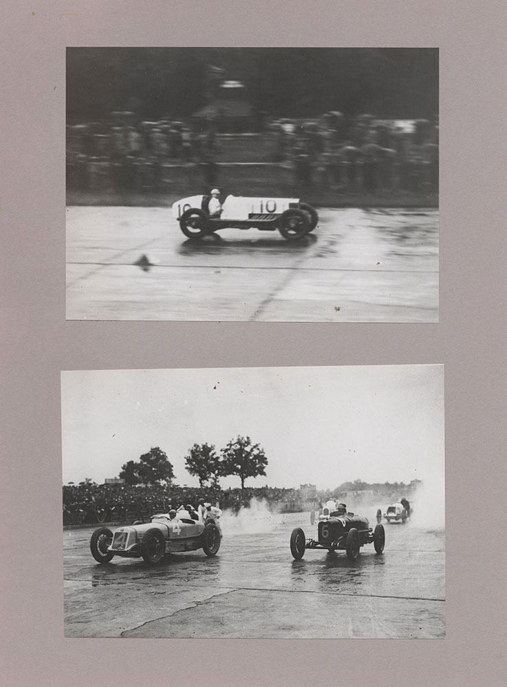 Upper: Earl Cooper on Cooper Special in 1927 European Grand Prix at Monza - 1927 - Lower: Start of 1927 European Grand Prix
