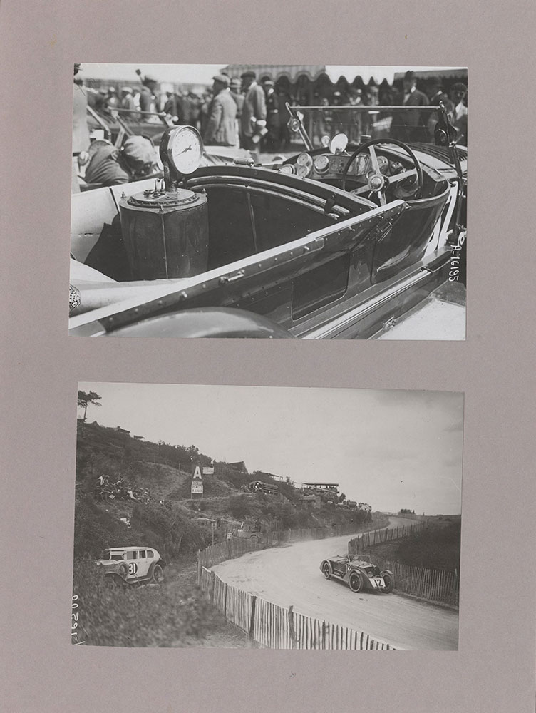 Upper: Instrument board and gas tank, Voisin, Grand Prix - 1924 - Lower: Voisin in Touring Grand Prix - 1924