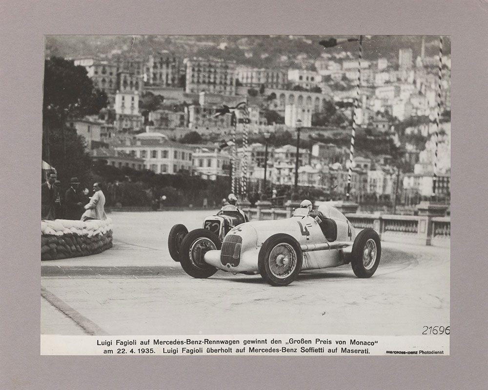 Luigi Fagioli in the Mercedes-Benz racing car wins Grand Prix de Monaco - 1935