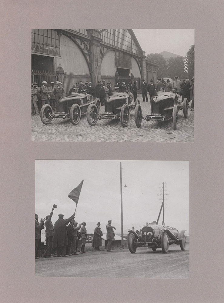 Top: Fiat team before race Bottom: Henri Rougier winning fuel consumption Grand Prix,1922