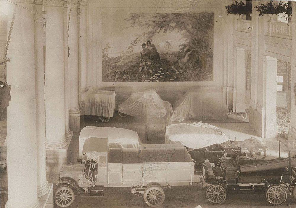 New York Auto Show 1912 Grand Central Palace, showing great canvas, see arcs00056