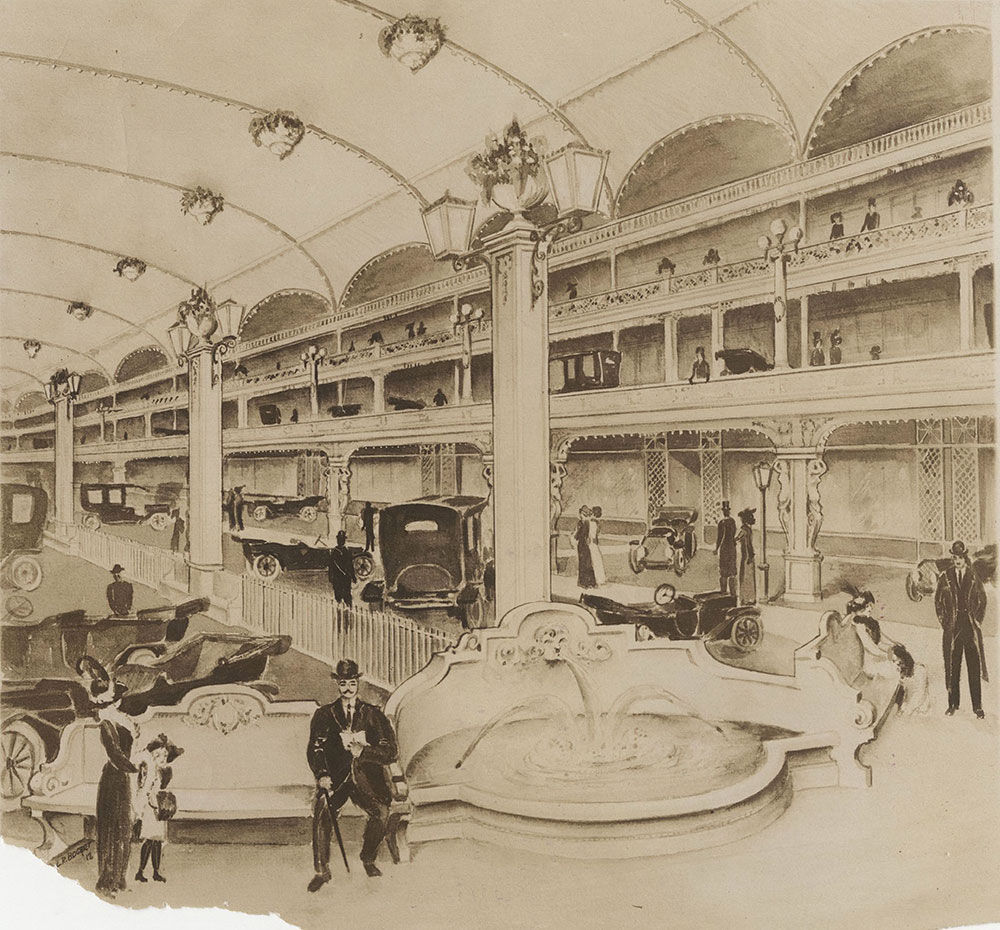 New York Auto Show 1913 Madison Square Garden artist impression