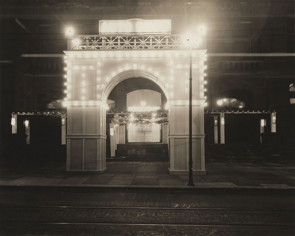 Cincinnati Auto Show 1923 Exterior nighttime shot