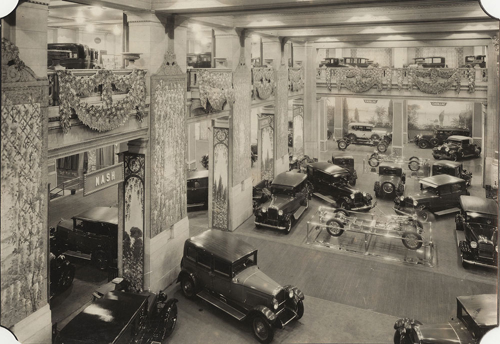New York Automobile Show 1927 Grand Central Palace interior Nash Hudson